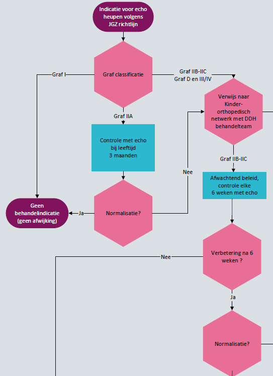 richtlijn ddh stroomschema behandeling stabiele heupdysplasie